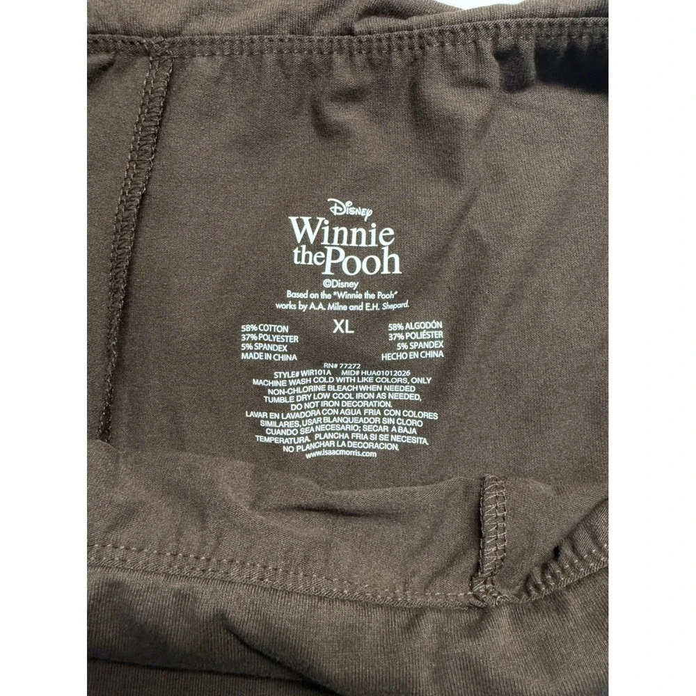 Disney Winnie the Pooh Lounge Pants XL Brown Wide Leg Yoga Cottagecore